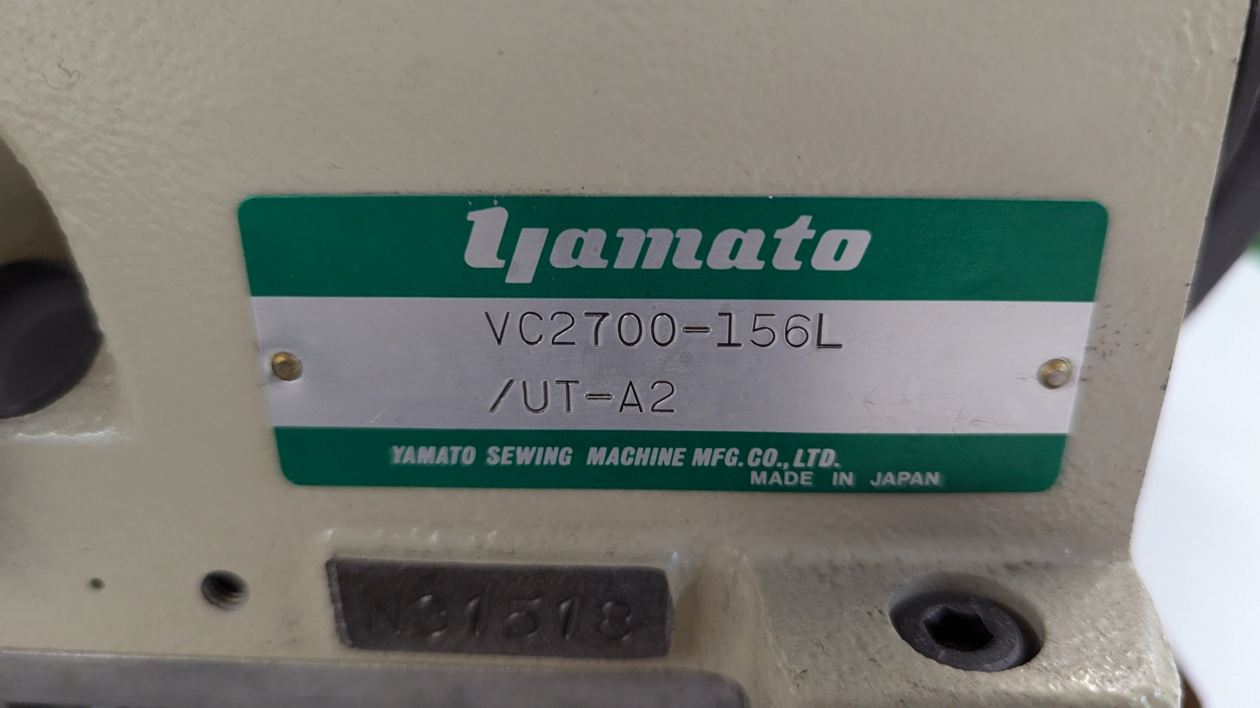 Preowned Yamato VC2700 Cylinder Bed Coverstitch Preowned Yamato VC2700 Cylinder Bed Coverstitch
