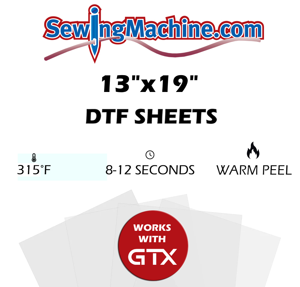SewingMachine.com DTF Sheets (A3+, 13"x19", 100 Sheets)