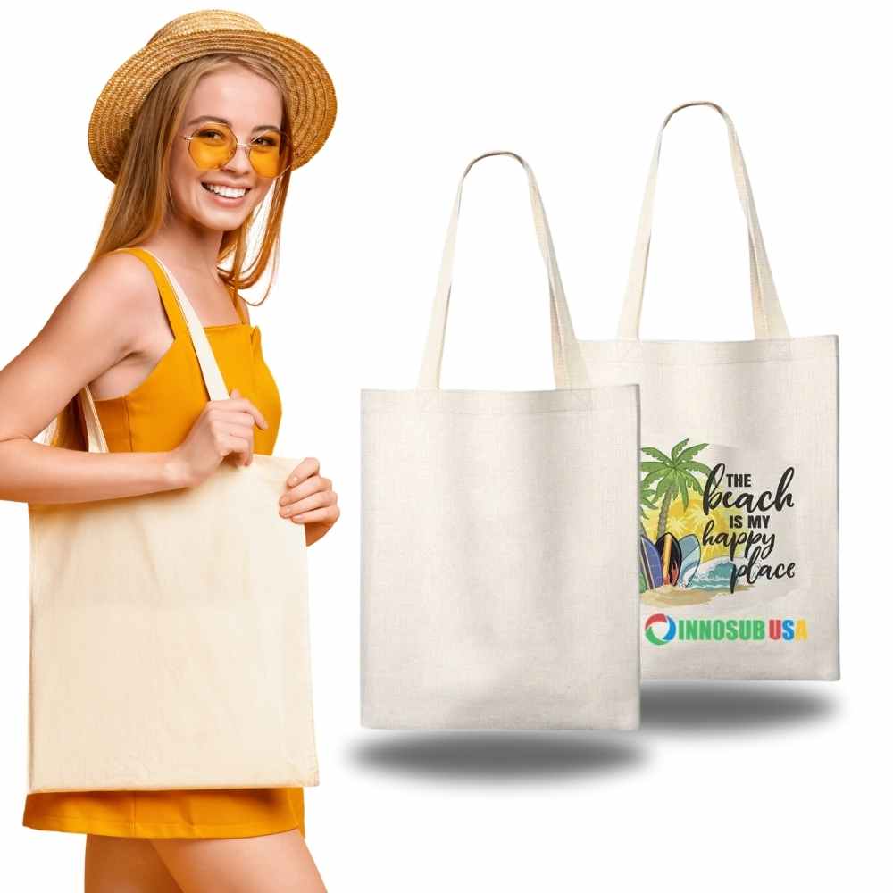 Sublimation Blanks Linen Tote Bag | 5 Sizes| Perfect for Sublimation & UV Printing