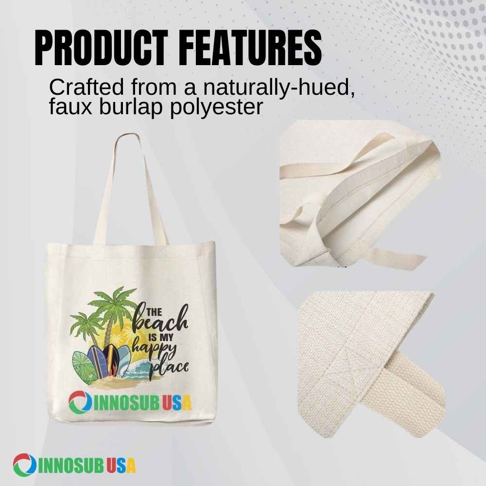 Sublimation Blanks Linen Tote Bag | 5 Sizes| Perfect for Sublimation & UV Printing