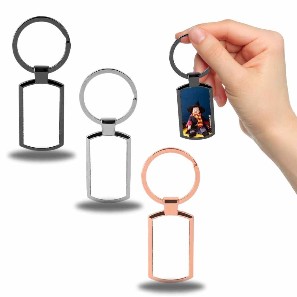 Sublimation Oblong Elegant Keychain - Black Key Tag