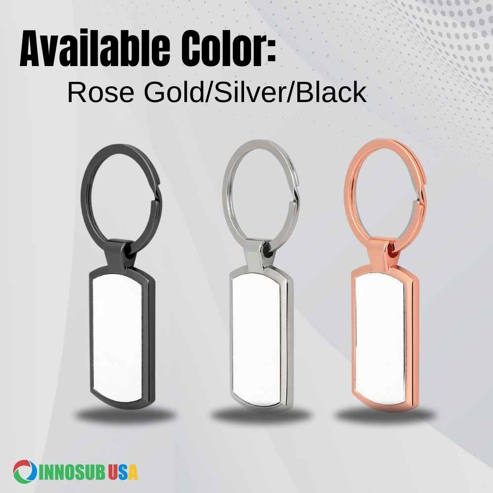 Sublimation Oblong Elegant Keychain - Black Key Tag