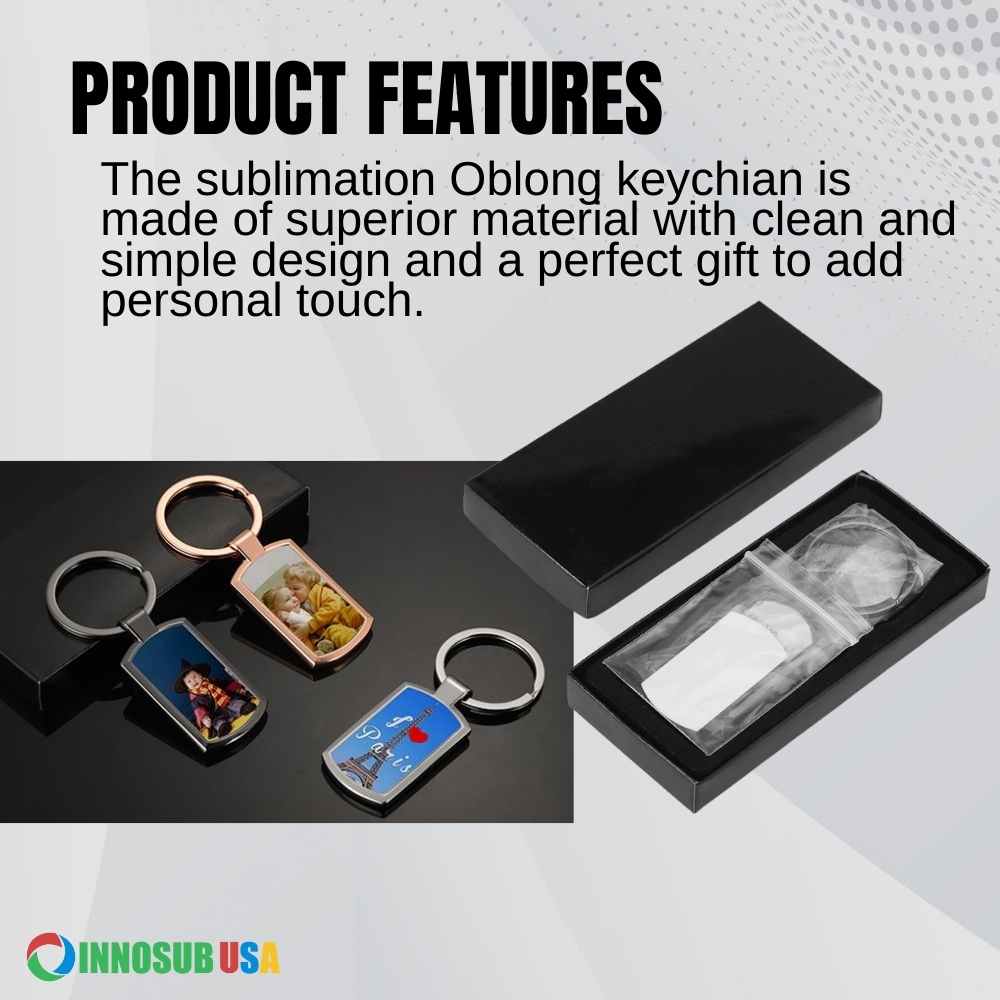 Sublimation Oblong Elegant Keychain - Black Key Tag