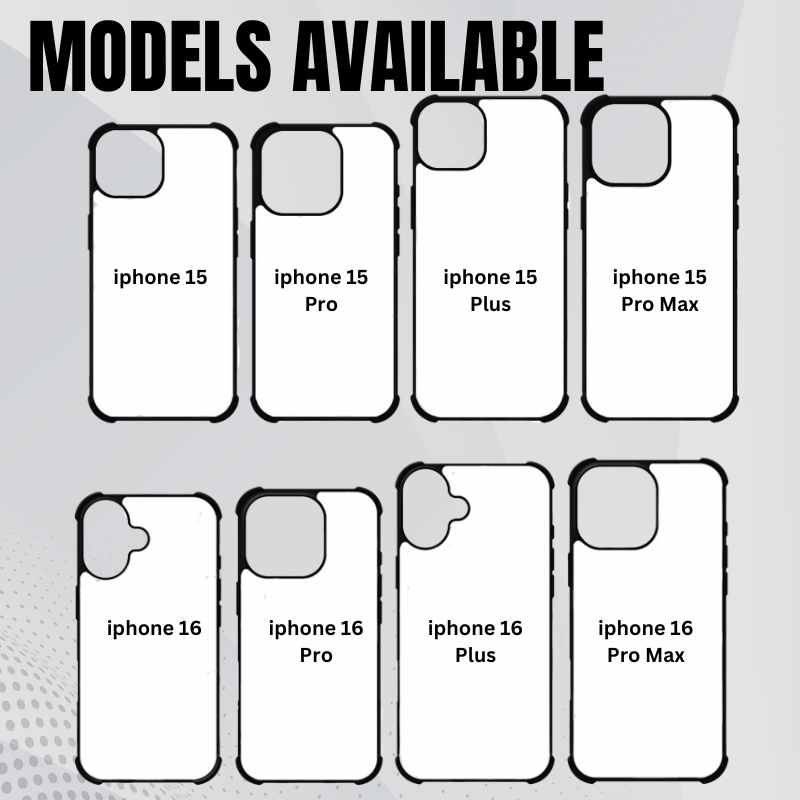 Sublimation Blanks 2D Bumper Anti-Shock Case for iPhone 15/16 Series - With White Glossy Aluminum Insert
