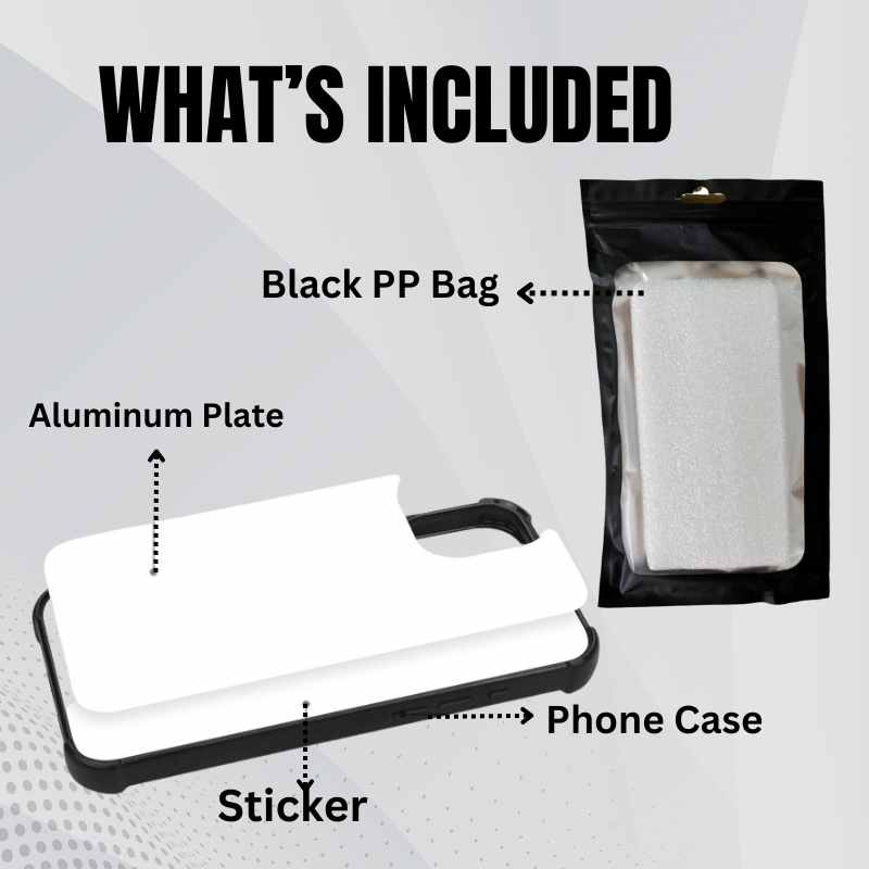 Sublimation Blanks 2D Bumper Anti-Shock Case for iPhone 15/16 Series - With White Glossy Aluminum Insert