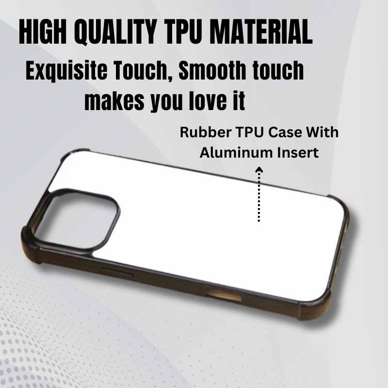 Sublimation Blanks 2D Bumper Anti-Shock Case for iPhone 15/16 Series - With White Glossy Aluminum Insert