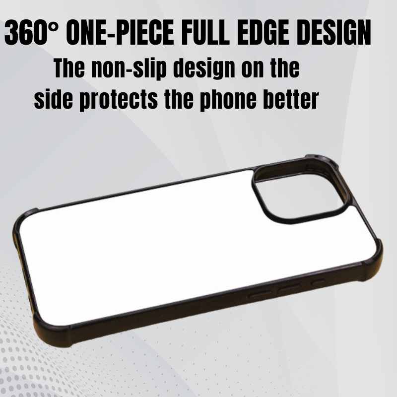 Sublimation Blanks 2D Bumper Anti-Shock Case for iPhone 15/16 Series - With White Glossy Aluminum Insert