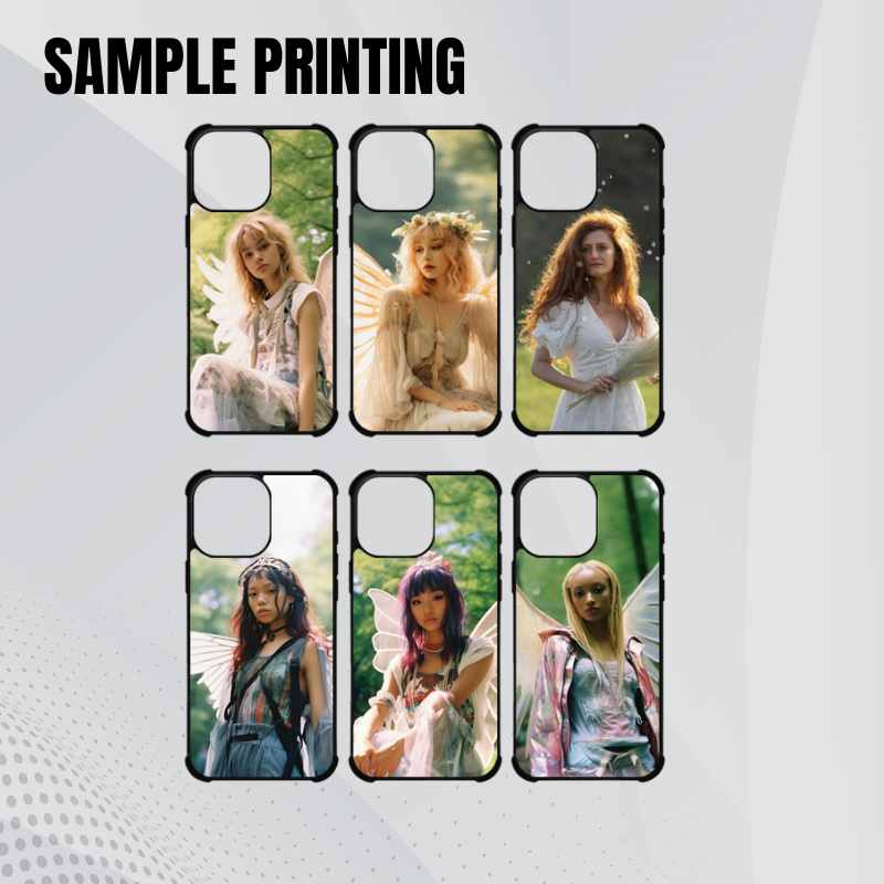 Sublimation Blanks 2D Bumper Anti-Shock Case for iPhone 15/16 Series - With White Glossy Aluminum Insert