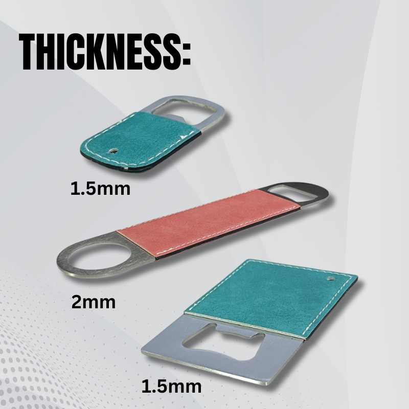 Sublimation Blanks Pu Bottle Opener Square/Long/Round - Green -Pink- Brown
