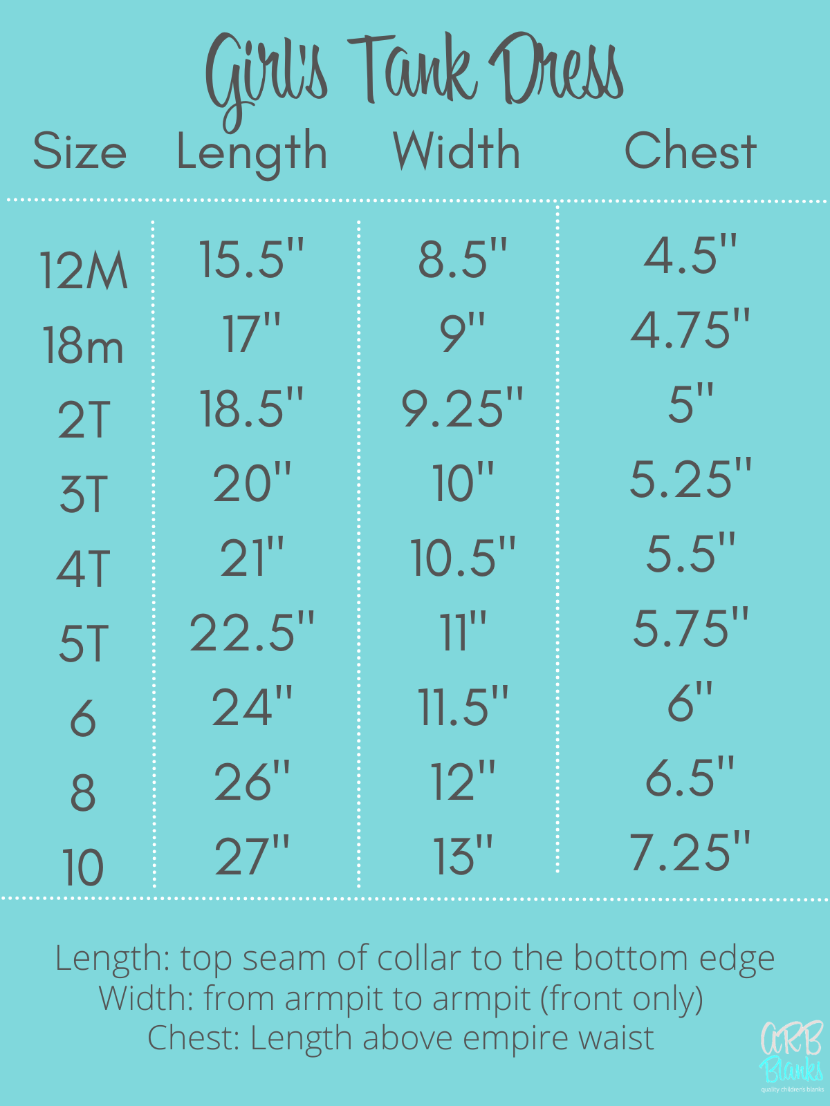 Girl's Tank Empire Waist Dress