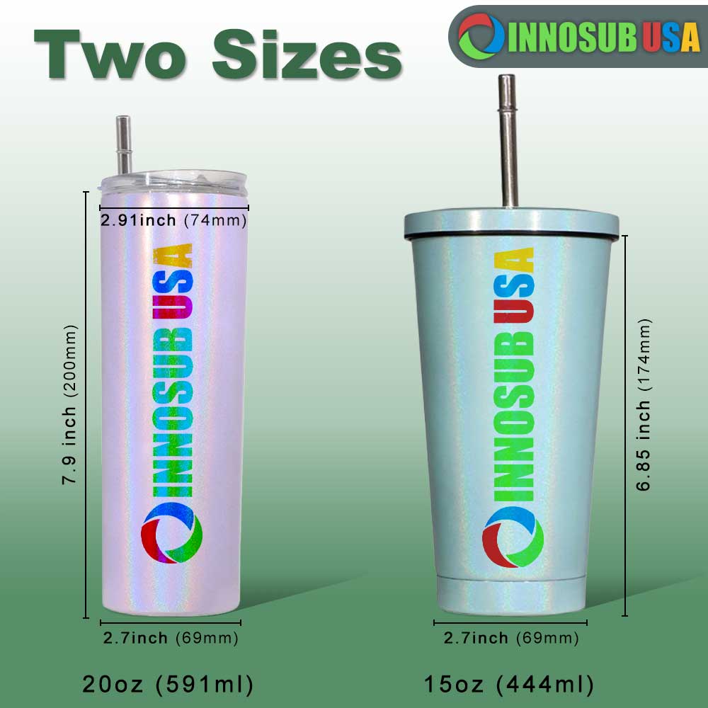 Sublimation Tumbler 15 Oz | With Glitter Finish by INNOSUB USA (Pack of 30)
