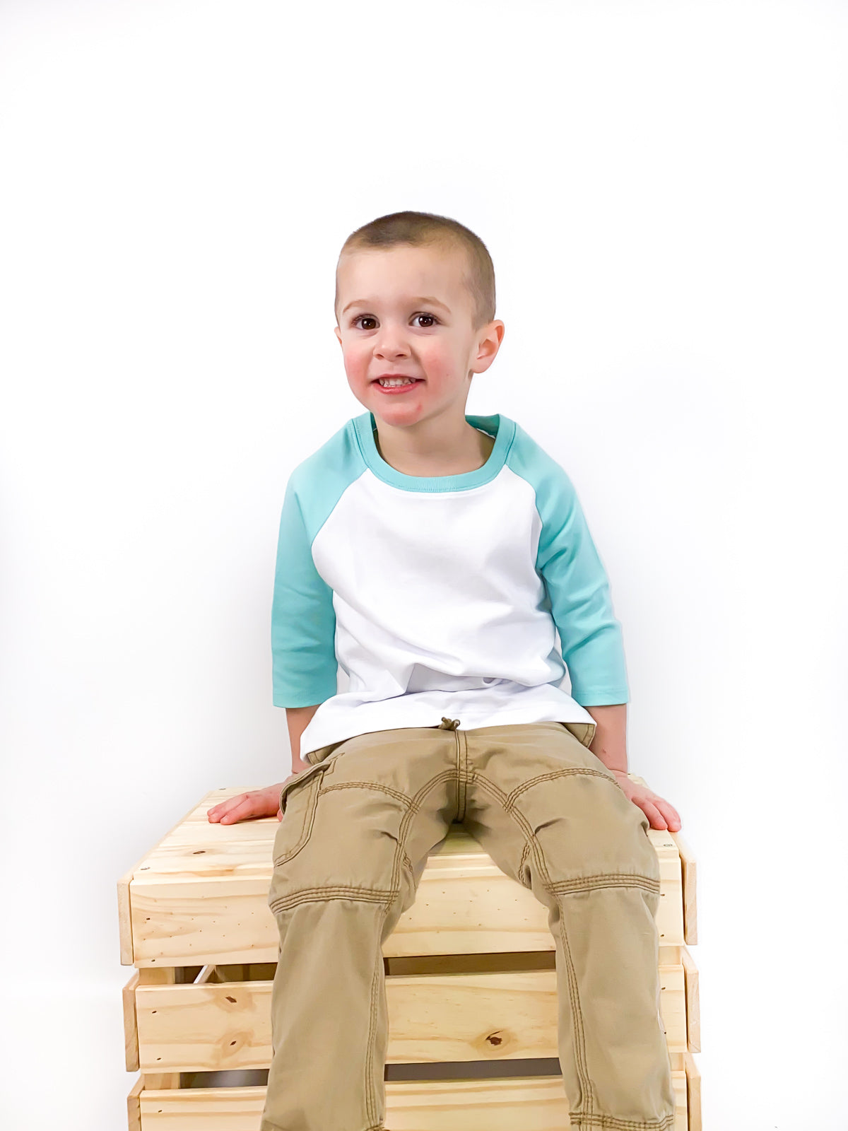 Unisex Raglan Shirt with White Body (12M-Toddler)