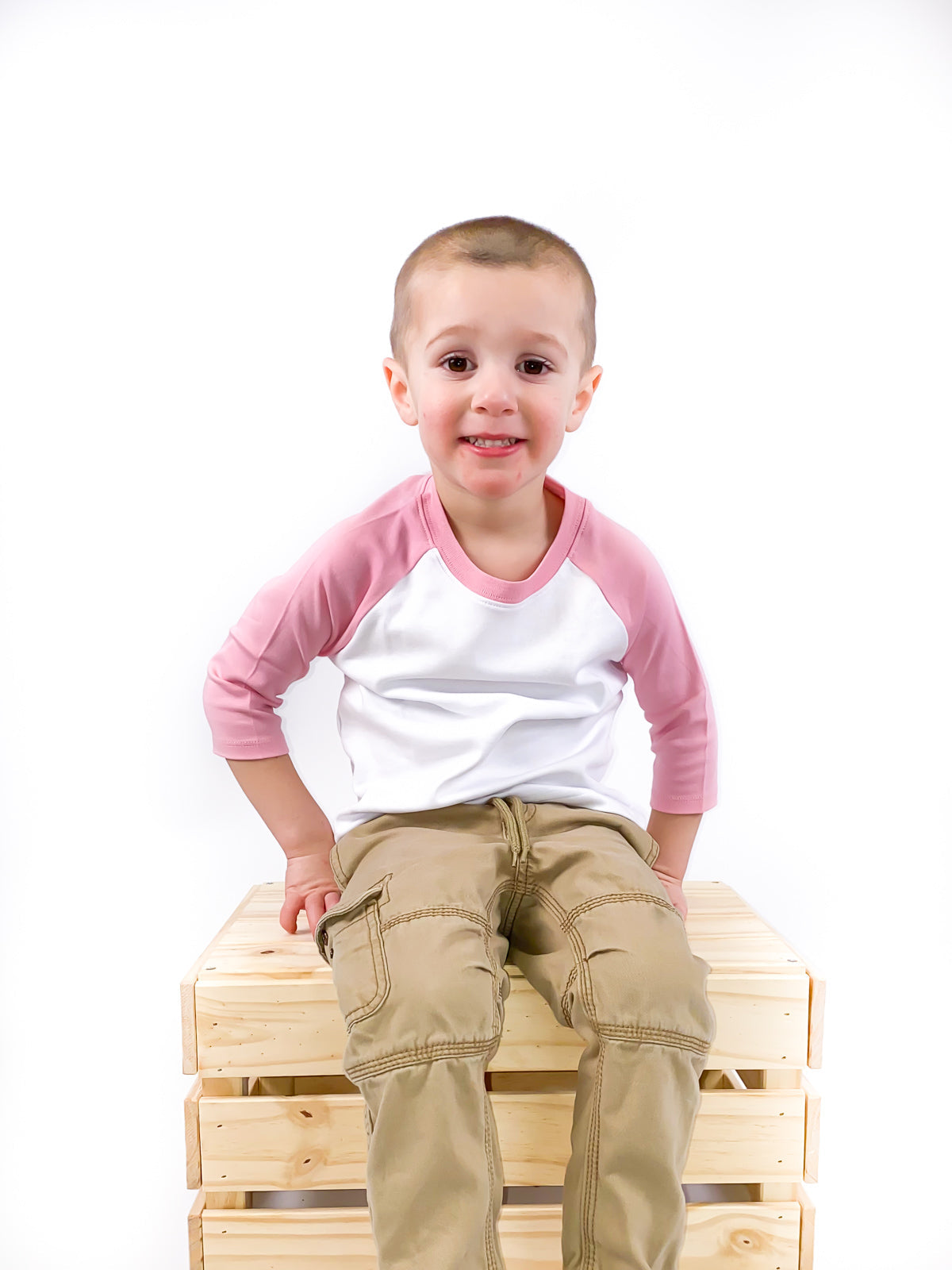 Unisex Raglan Shirt with White Body (12M-Toddler)