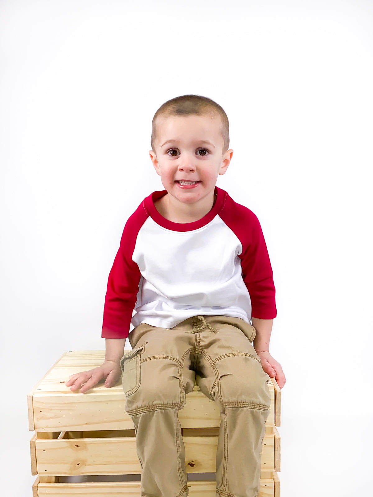 Unisex Raglan Shirt with White Body (12M-Toddler)