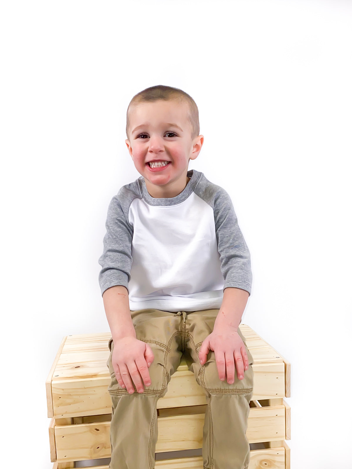 Unisex Raglan Shirt with White Body (12M-Toddler)