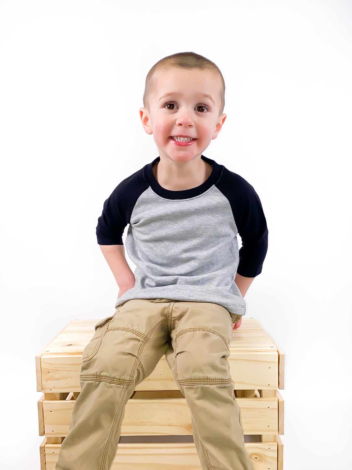 Unisex Raglan Shirt with Grey Body (12M-Toddler)
