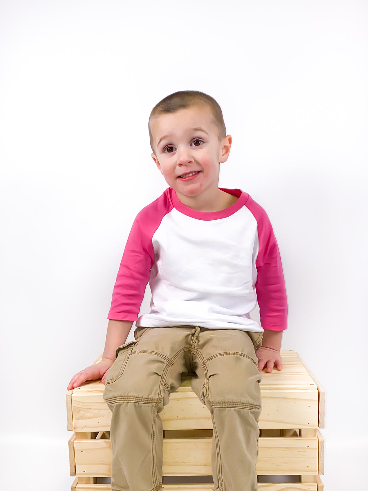 Unisex Raglan Shirt with White Body (12M-Toddler)