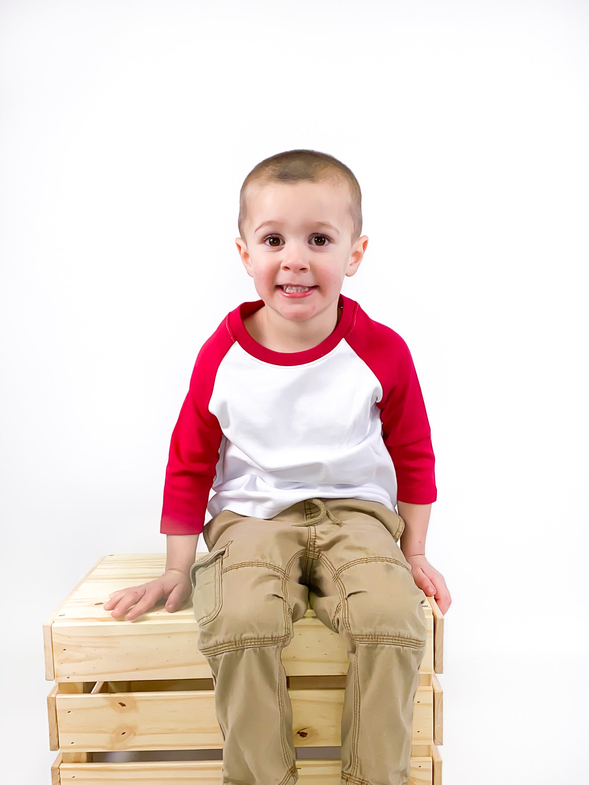 Unisex Raglan Shirt with White Body (12M-Toddler)