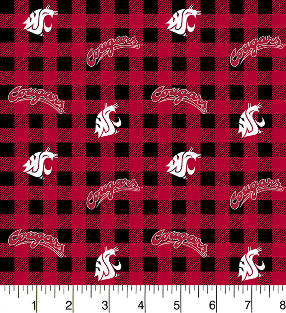 Washington State Cougars - Buffalo Plaid (3-Yard Pack)