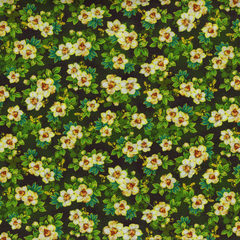 Noel - Mini Floral - Green (3-Yard Pack)