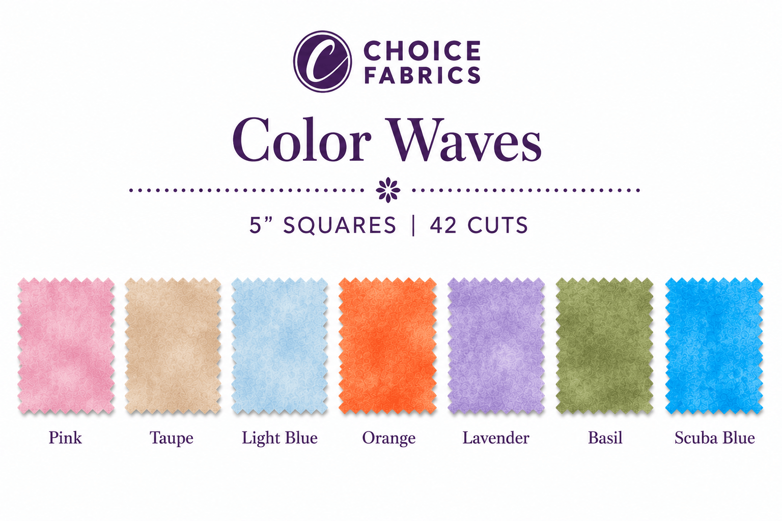 Color Waves by Choice - 5x5 Charm Pack (42 Squares)