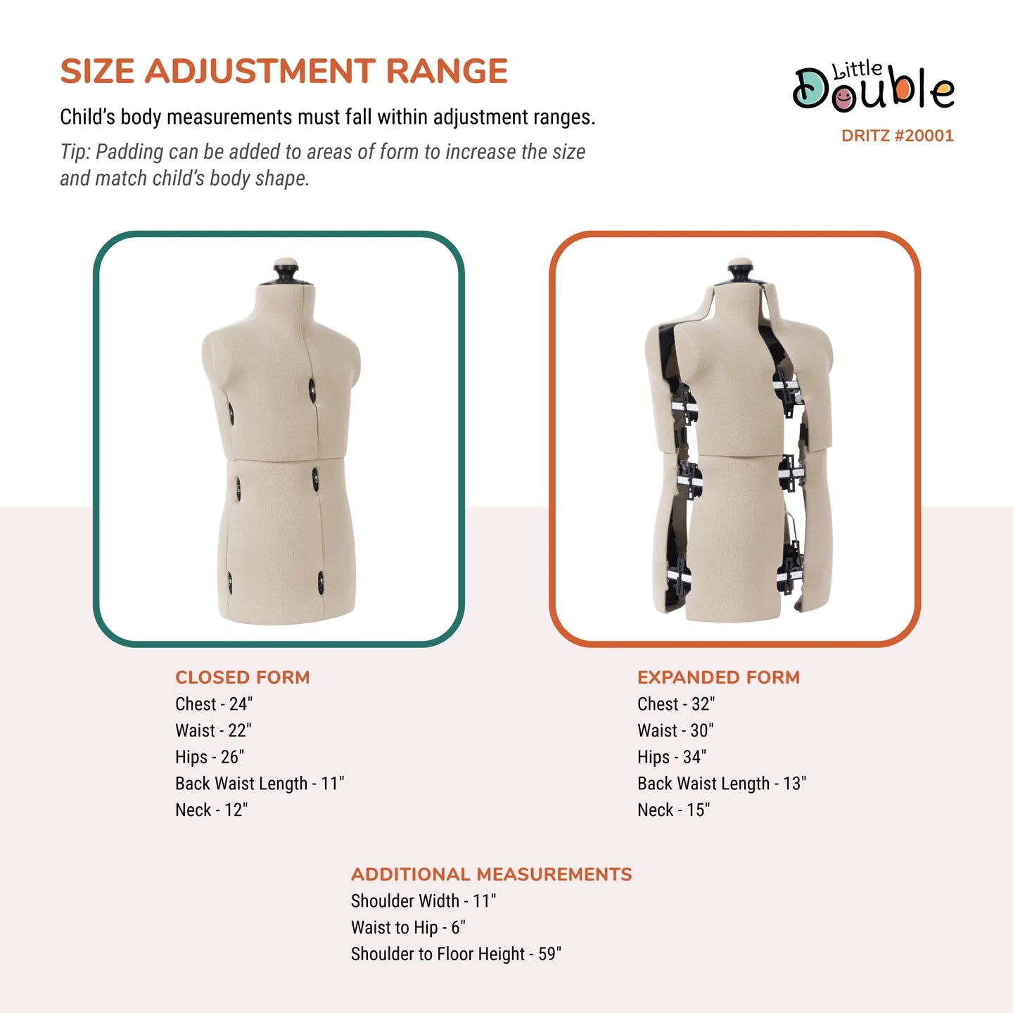 Dritz "Little Double" Adjustable Child Dress Form