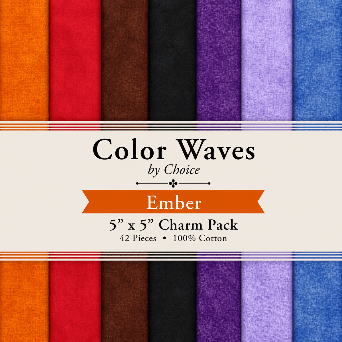 Color Waves Ember Charm Pack - 42 Squares