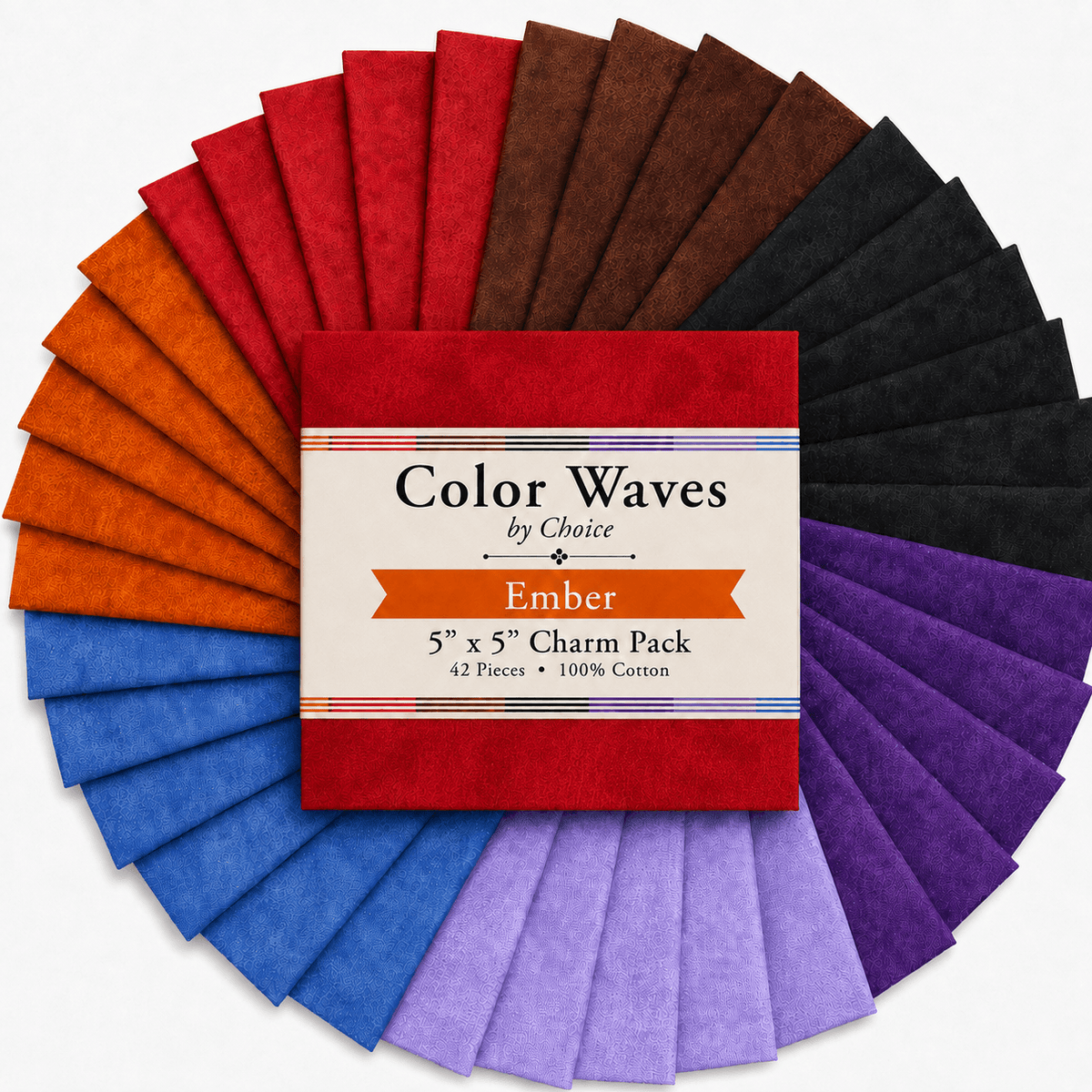 Color Waves Ember Charm Pack - 42 Squares