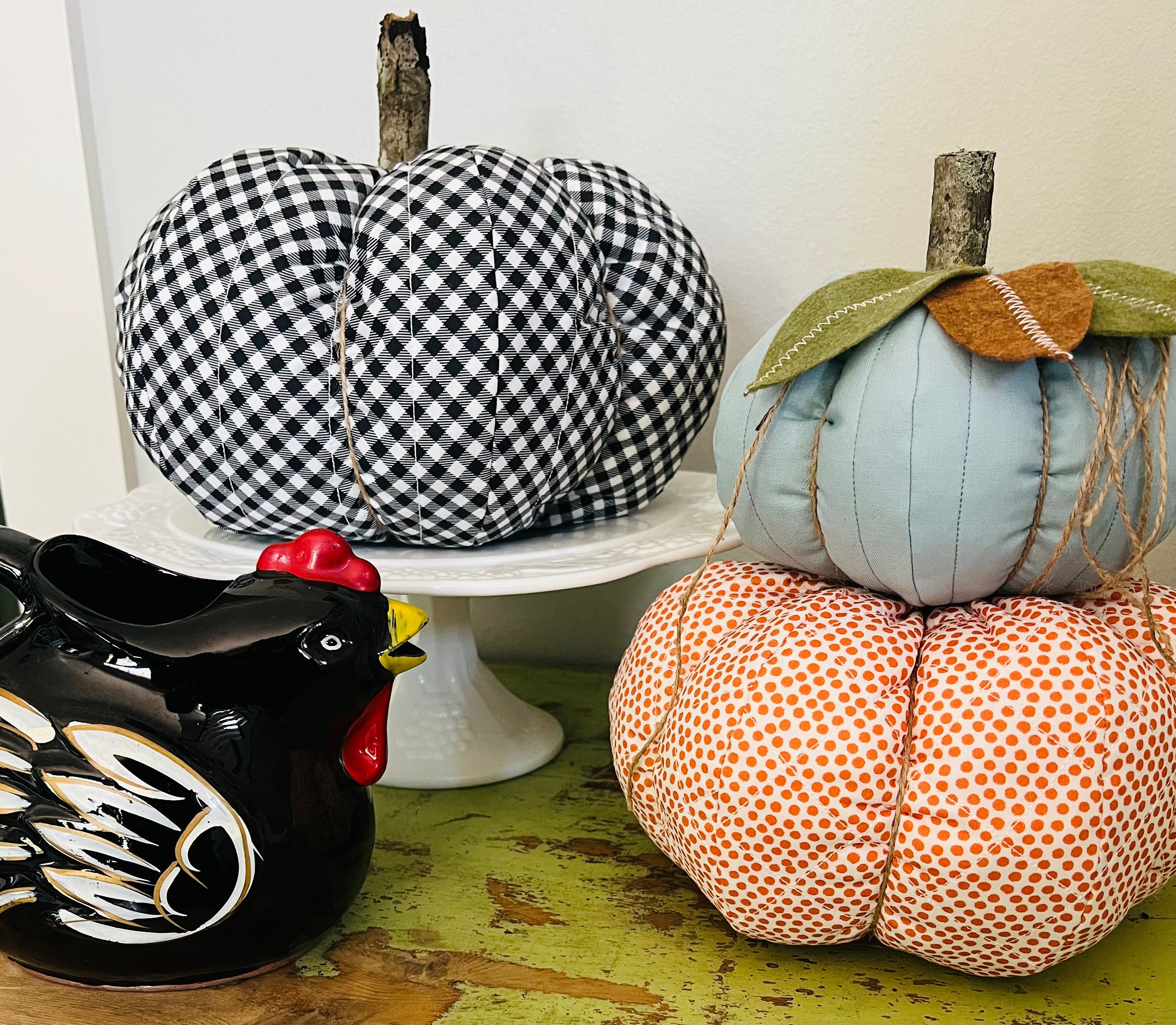 Orange and White Polka Dot Fabric