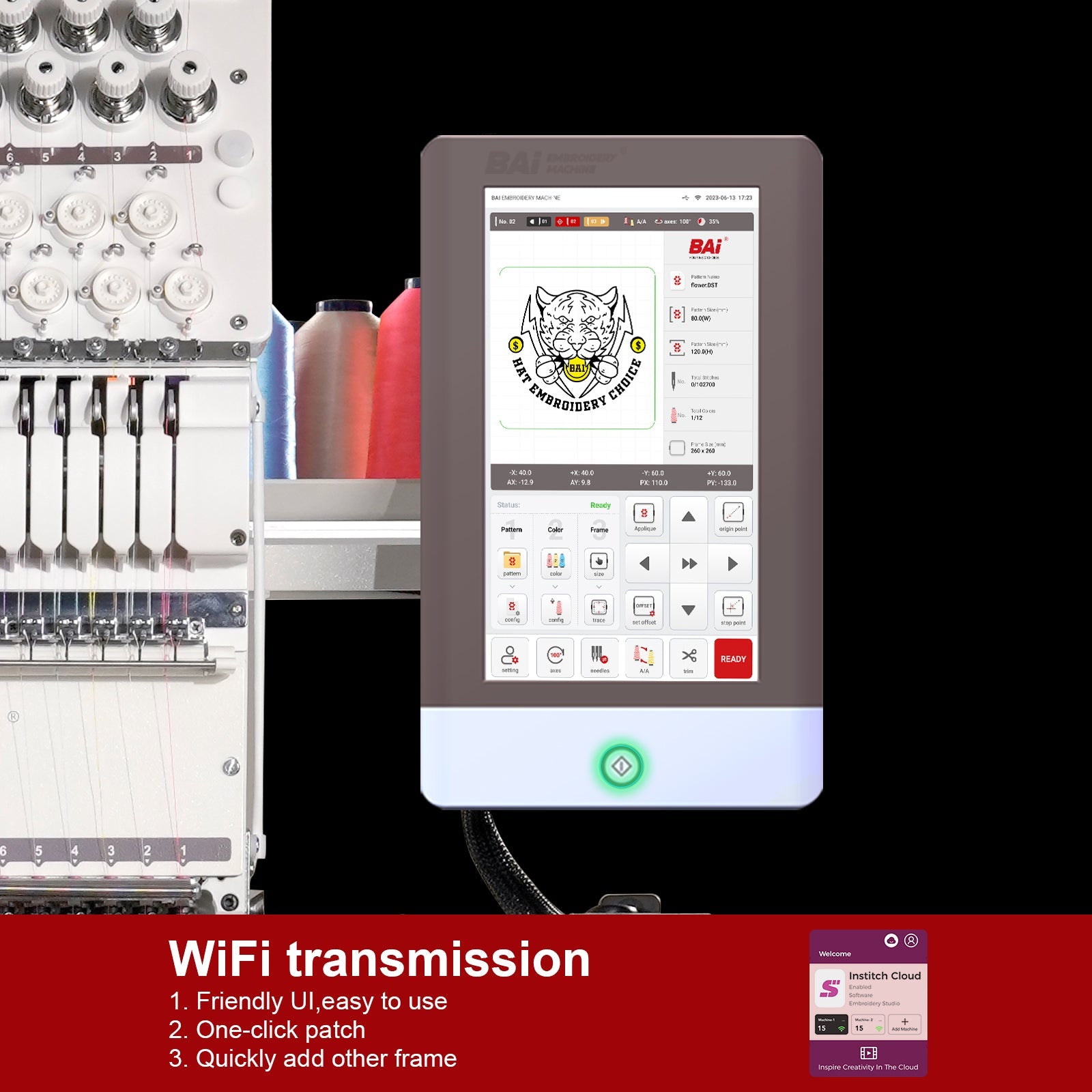 BAi The Vision 15-Needle Commercial Embroidery Machine