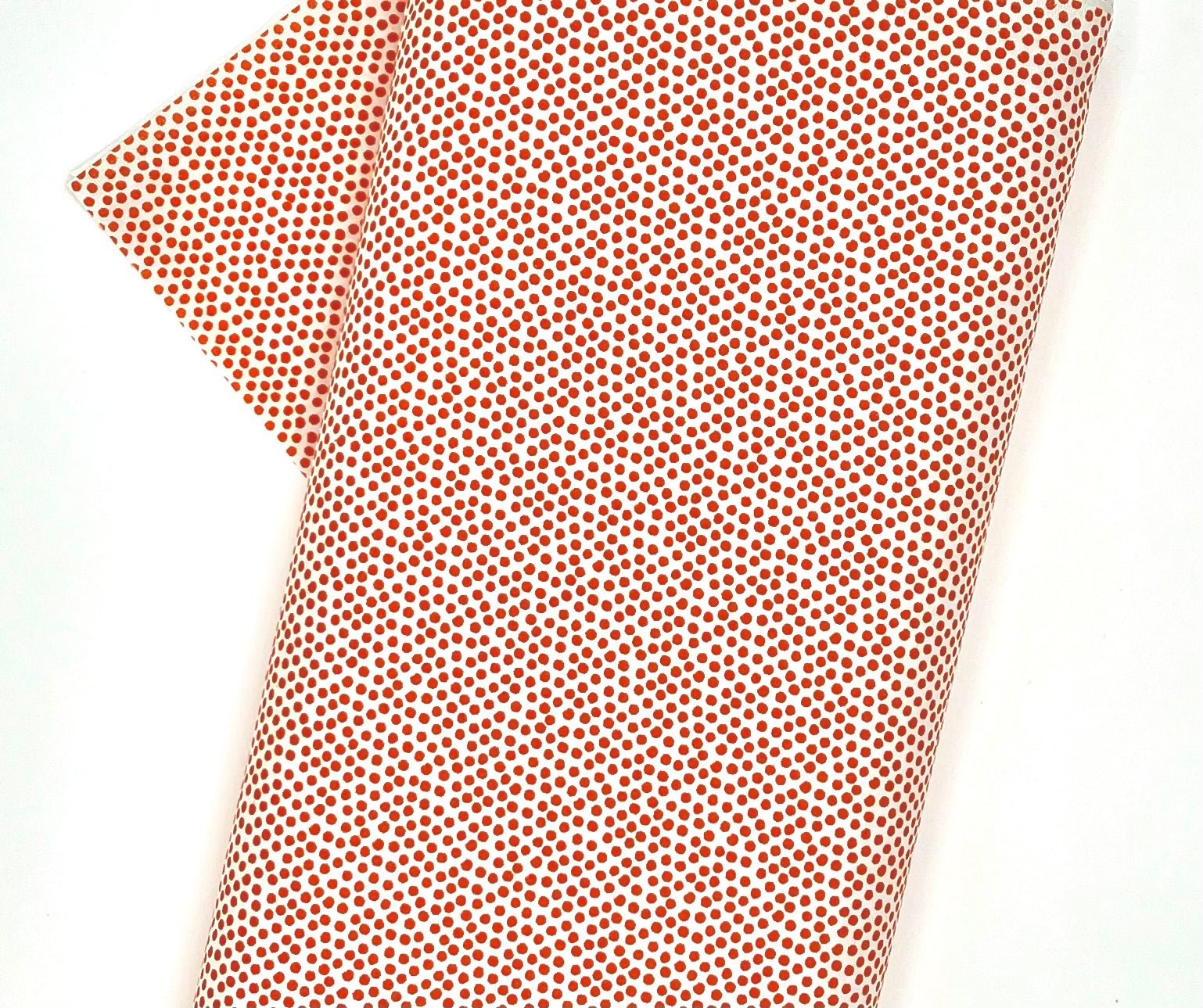 Orange and White Polka Dot Fabric