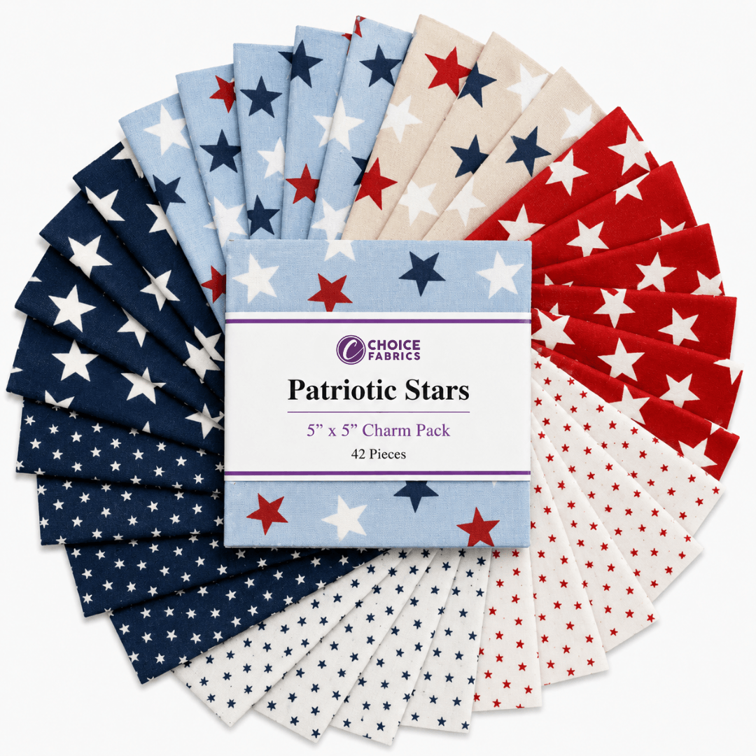 Patriotic Stars - Charm Pack (42 Squares)