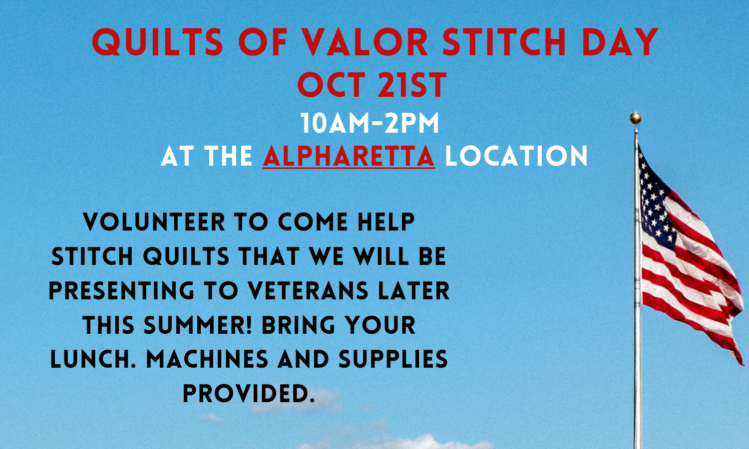 Quilts of Valor Stitching Day 10/21