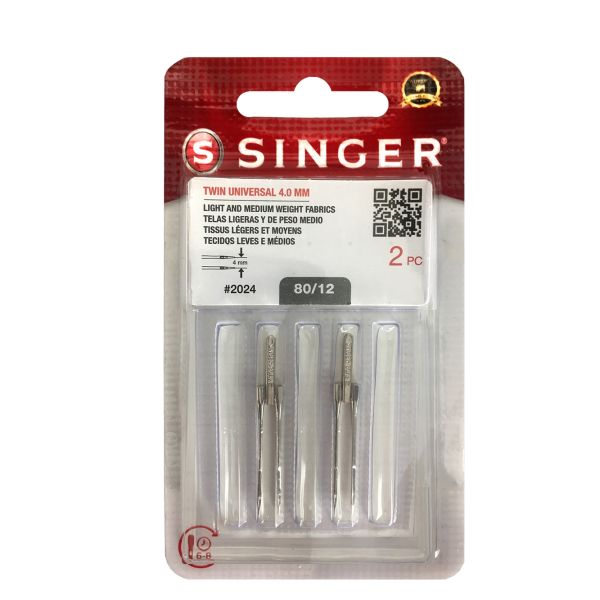 Twin Universal Needle 4.0mm, Singer 80/12 #S2024-12