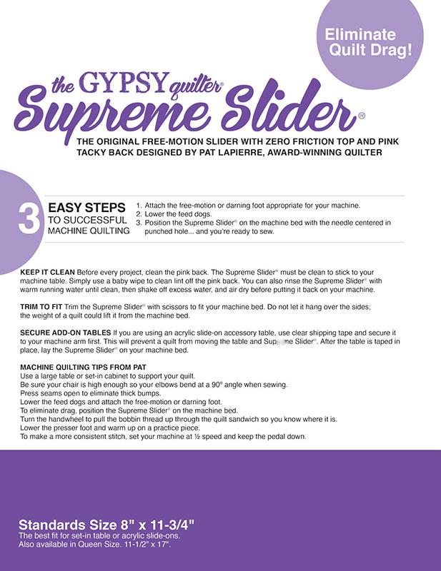 The Gypsy Quilter Supreme Slider 8"x11 3/4"