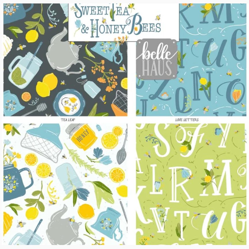Sweet Tea and Honey Bees Fabric Collection from RB Studios