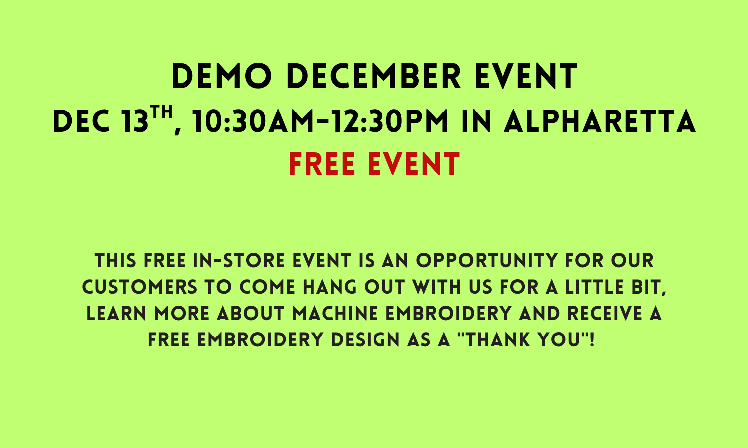 Demo December Event 12/13