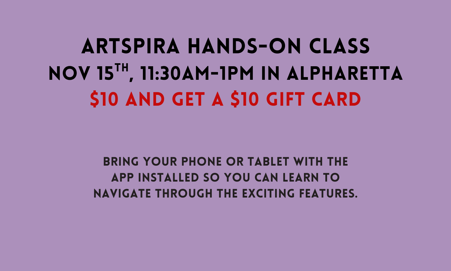 Artspira Hands-on Class 11/15