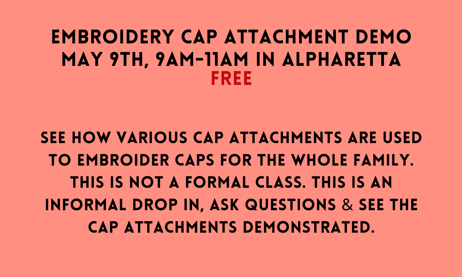 Embroidery Cap Attachment Demo 5/9