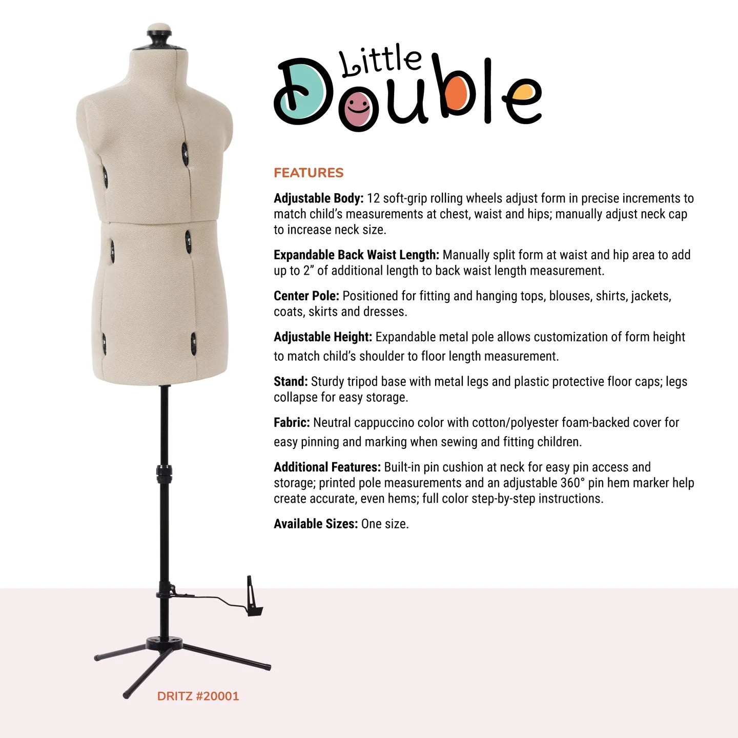 Dritz "Little Double" Adjustable Child Dress Form