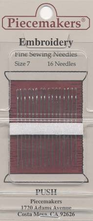 Piecemaker Embroidery / Crewel Needles Size 7