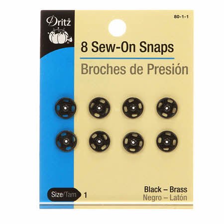 Sew-On Snaps - Black - Cleaner's Supply