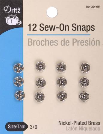 Snap Sew-On Size 3/0 Nickel