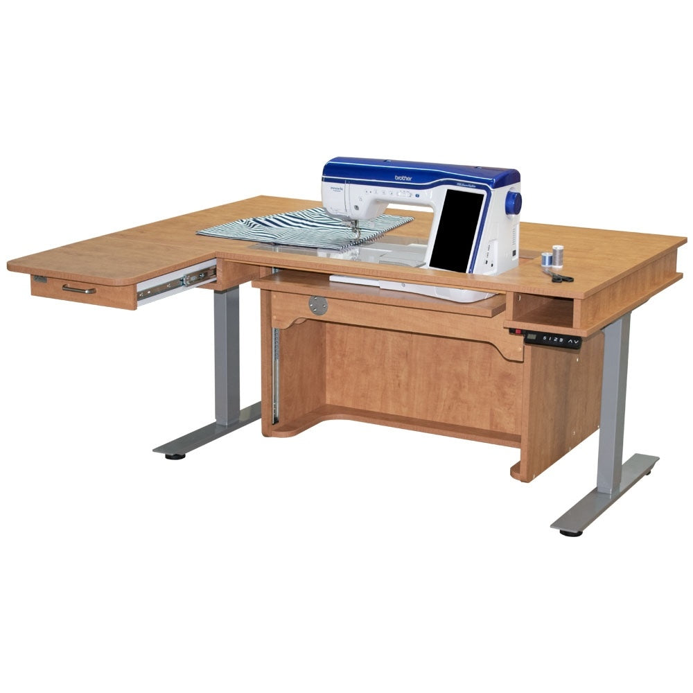 Horn New Heights Model 9000 Height Adjustable Sewing Table in Sunrise Maple
