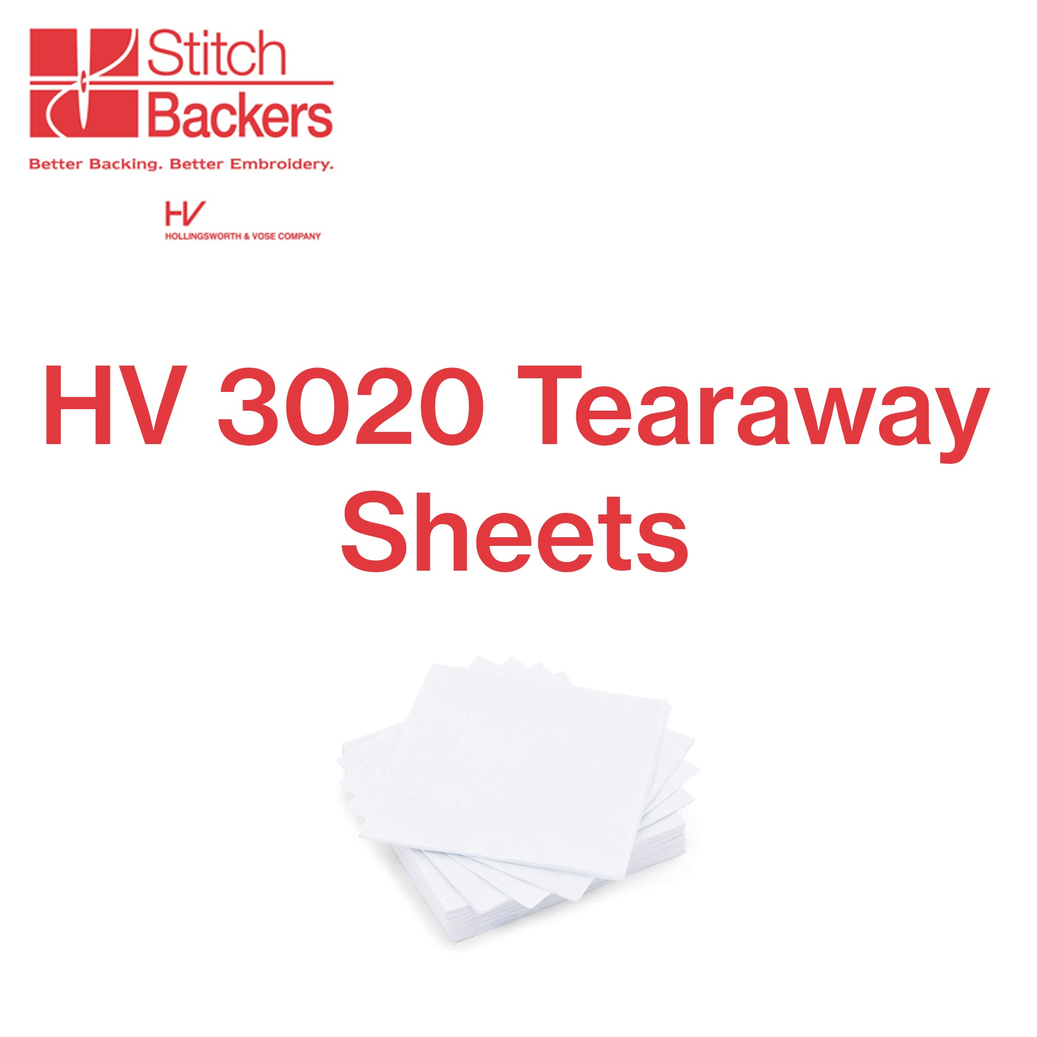 HV 3020 Tearaway Cap Backing 3.0oz Sheets