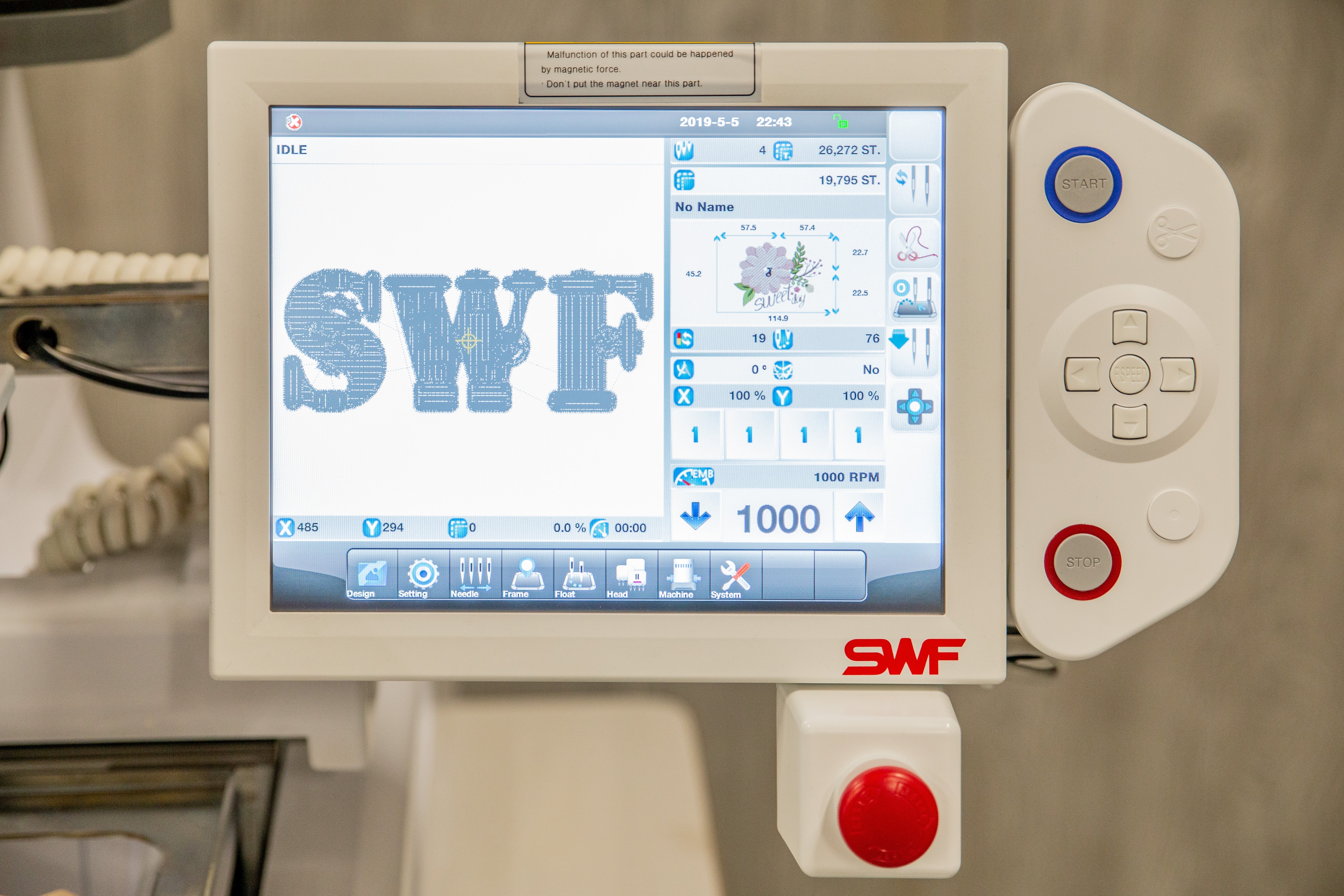SWF MAS 12-needle Embroidery Machine