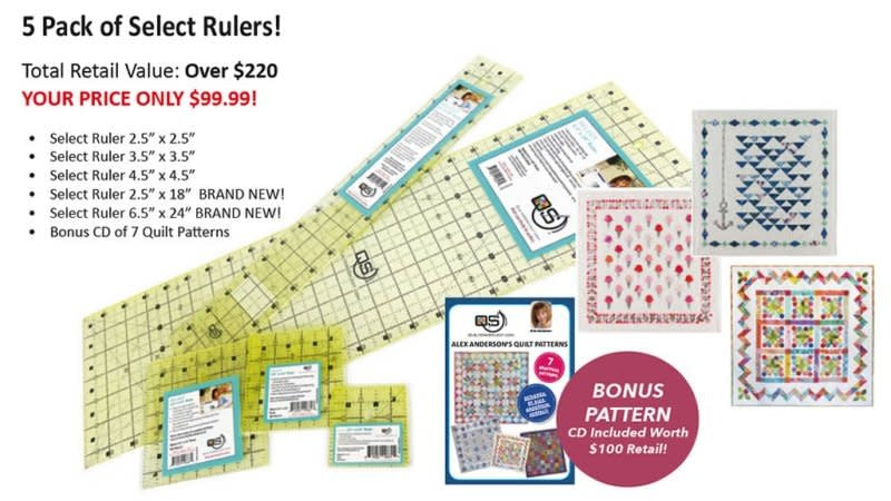 Quilter's Select 5 Pack of Select Rulers