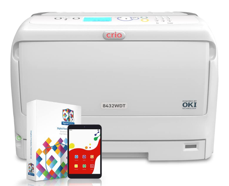 Crio 8432WDT White Toner Printer with RIP Software & Remote Support Tablet